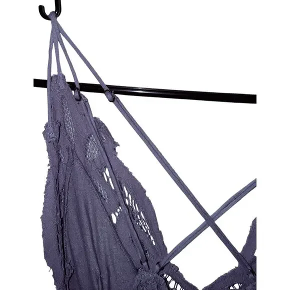 Free People Adella Lace Maxi Dress Slate Gray XS - Picture 10 of 12